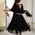 Black Color Embroidery Rainbow Sequence With Moti Work  Faux Georgette Gown Set