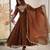 Brown Color Embroidery Rainbow Sequence With Moti Work  Faux Georgette Gown Set