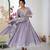 Lavender Color Embroidery Rainbow Sequence With Moti Work  Faux Georgette Gown Set