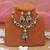 green color american diamond necklace set with earrings
