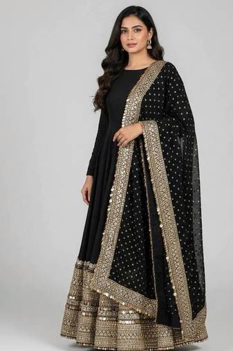 New trendy stylish codding sequence work  gown set