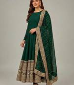 Green Color codding sequence work gown set
