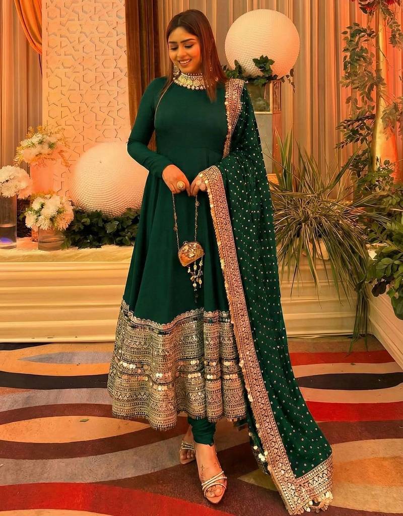 New trendy stylish codding sequence work  gown set