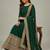 Green Color codding sequence work gown set
