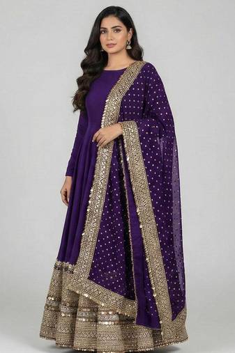 New trendy stylish codding sequence work  gown set