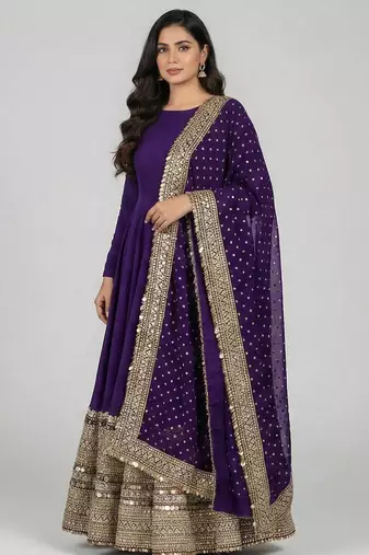 New trendy stylish codding sequence work  gown set