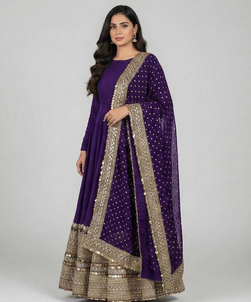 New trendy stylish codding sequence work  gown set