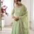Light Green Color Embroidery Rainbow Sequence With Moti Work  Faux Georgette Gown Set