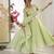 Light Green Color Embroidery Rainbow Sequence With Moti Work  Faux Georgette Gown Set