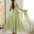Light Green Color Embroidery Rainbow Sequence With Moti Work  Faux Georgette Gown Set