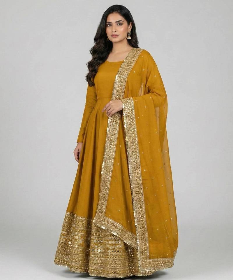 New trendy stylish codding sequence work  gown set