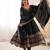 Black Color Embroidery Sequence Work Roman Silk Gown Set