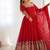 Red Heavy Georgette Anarkali Set with Multi-Thread Sequence Work
