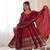 Maroon Color Embroidery Sequence Work Roman Silk Gown Set