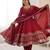Maroon Color Embroidery Sequence Work Roman Silk Gown Set