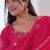 Rani Pink Color Embroidery Sequence Work Roman Silk Gown Set