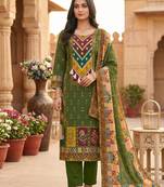 Green digital printed with real mirror-work kurta set