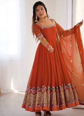 Rustt Heavy Georgette Anarkali Set with Multi-Thread Sequence Work 2