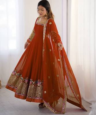 Rustt Heavy Georgette Anarkali Set with Multi-Thread Sequence Work 4