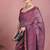 women's geometric print cotton blend saree -magenta