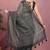 women's geometric print cotton blend saree -black