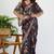 women's floral print chiffon saree -wine