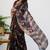 women's floral print chiffon saree -wine