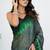 women's geometric print chiffon saree -grey