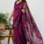 women's floral print silk blend saree -magenta