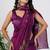women's floral print silk blend saree -magenta