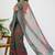 women's geometric print georgette saree -grey