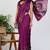 women's floral print silk blend saree -magenta