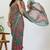 women's geometric print georgette saree -grey