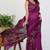 women's floral print silk blend saree -magenta
