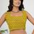 women's floral print georgette saree -yellow