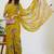 women's floral print georgette saree -yellow