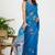 women's floral print georgette saree -blue