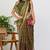 women's floral print kota doria saree -green