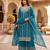 Chinon silk blue sequined kurta set