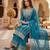 Chinon silk blue sequined kurta set