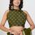 women's floral print kota doria saree -green