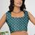 women's floral print cotton blend saree -teal