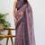 women's floral print cotton blend saree -magenta
