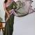 women's block print cotton blend saree -green