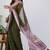 women's block print cotton blend saree -green