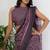 women's floral print cotton blend saree -magenta