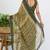 women's floral print cotton blend saree -green