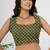 women's floral print cotton blend saree -green