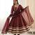 Maroon Color Lace Work With Kali Cutting Work Cosmos Silk Gown Set