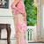 women's chevron print chiffon saree -pink